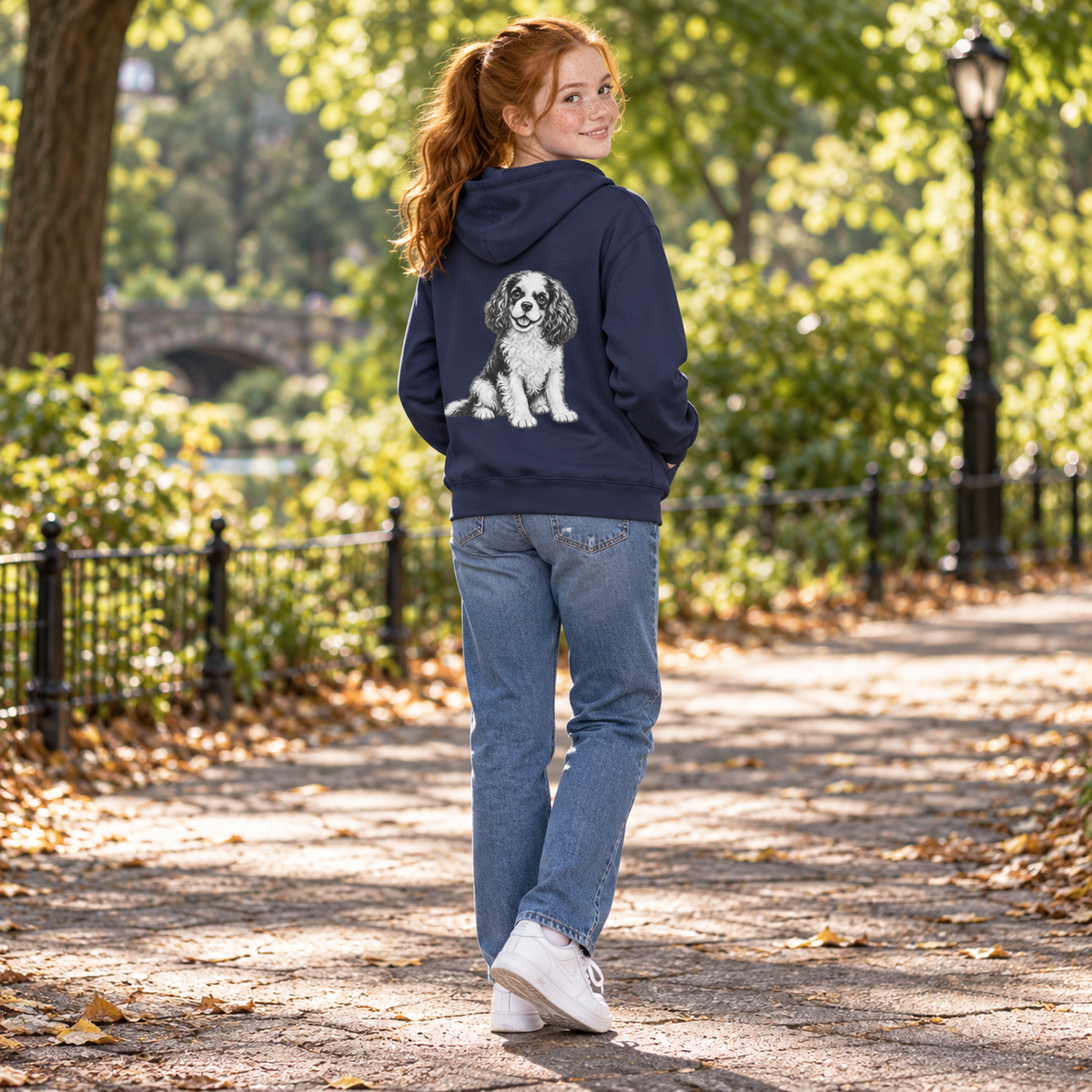 Cavalier King Charles Spaniel, Youth Heavy Blend Zipped Unisex Hoodie