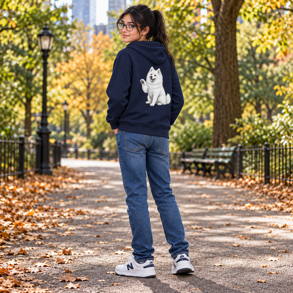 American Eskimo Dog, Youth Heavy Blend Zipped Unisex Hoodie