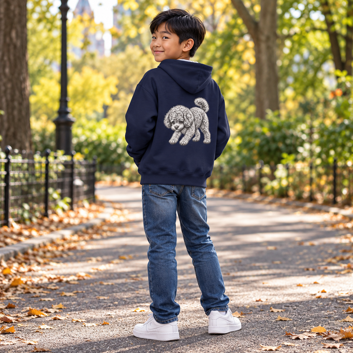 Toy Poodle, Youth Heavy Blend Zipped Unisex Hoodie