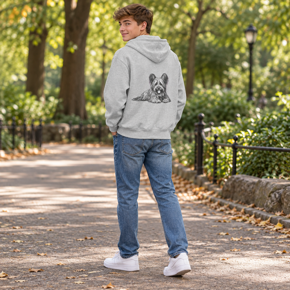 Skye Terrier, Youth Heavy Blend Zipped Unisex Hoodie