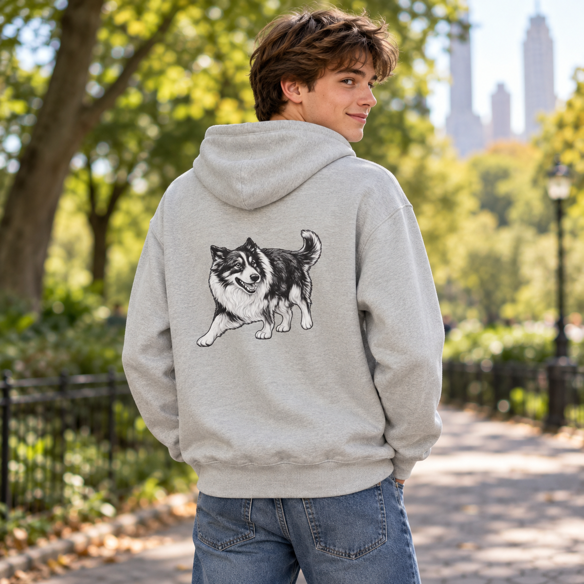Border Collie, Youth Heavy Blend Zipped Unisex Hoodie