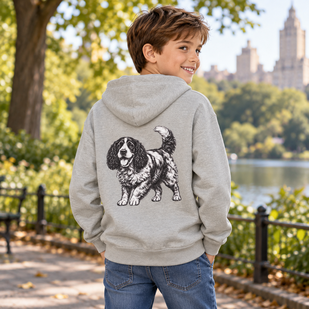 Cocker Spaniel, Youth Heavy Blend Zipped Unisex Hoodie