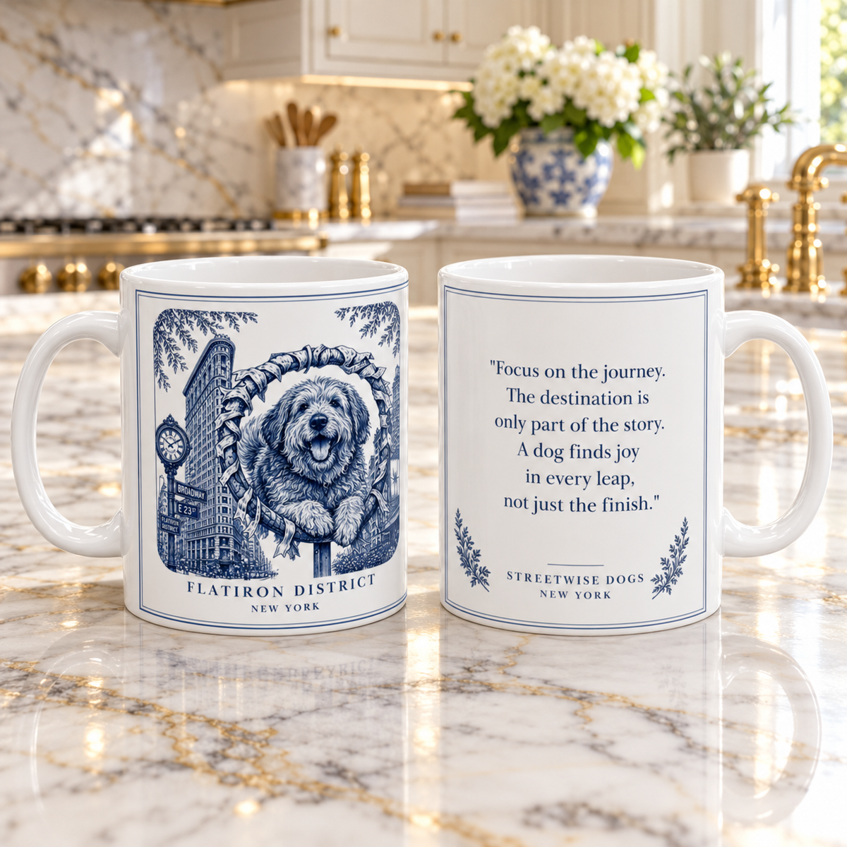 Flatiron District, New York/ Otterhound: Whimsical Inspirational Mug