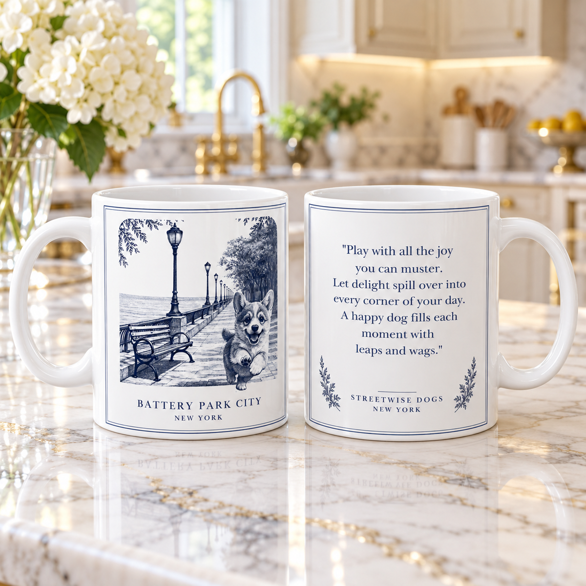 Battery Park City New York, Corgi: Whimsical Wisdom Mug
