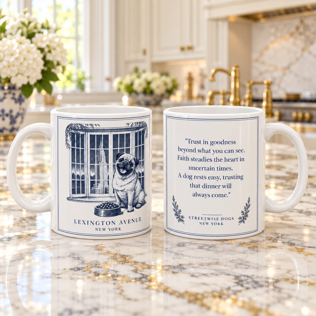 Lexington Avenue New York, Pug: Whimsical Wisdom Mug