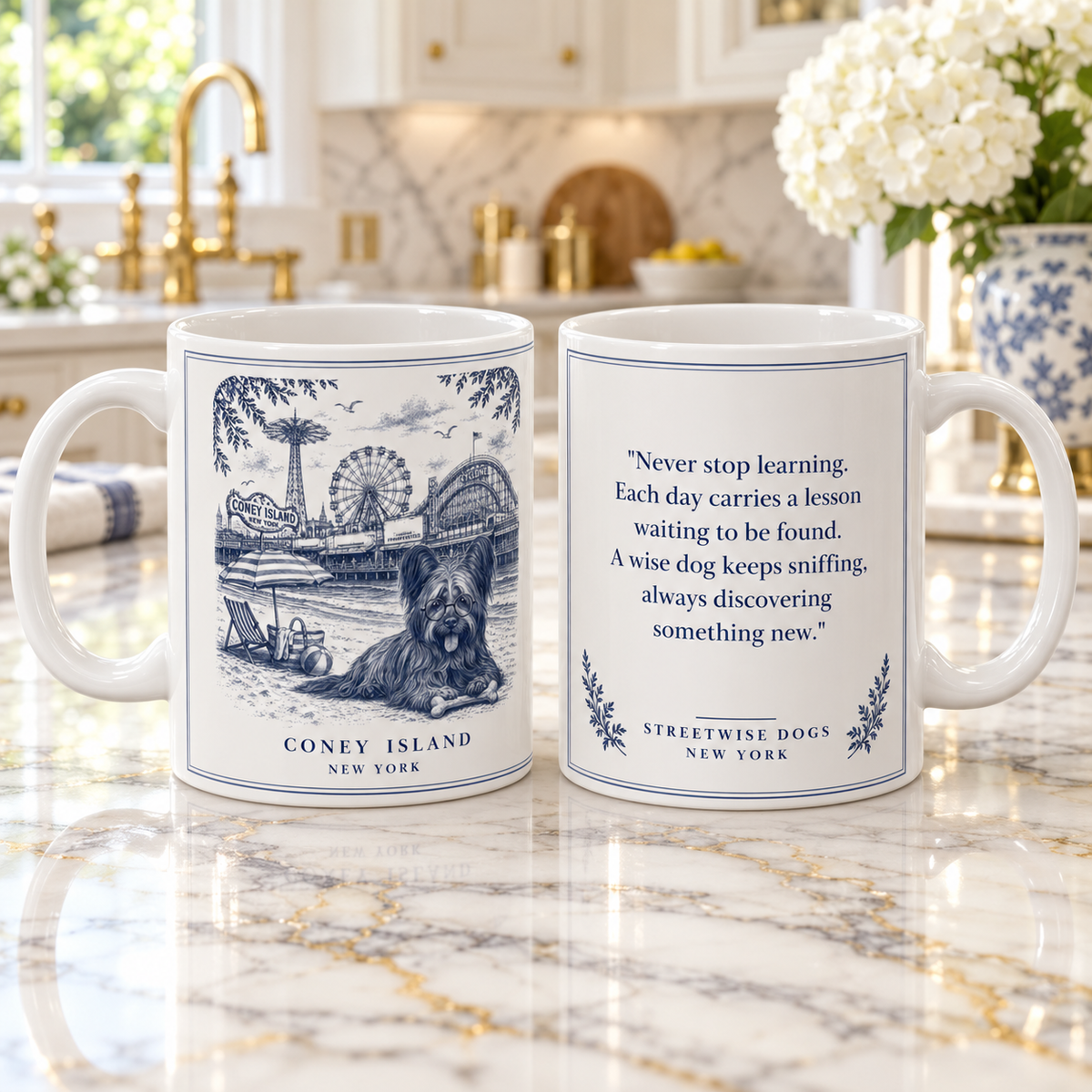 Coney Island, Skye Terrier: Whimsical Wisdom Mug