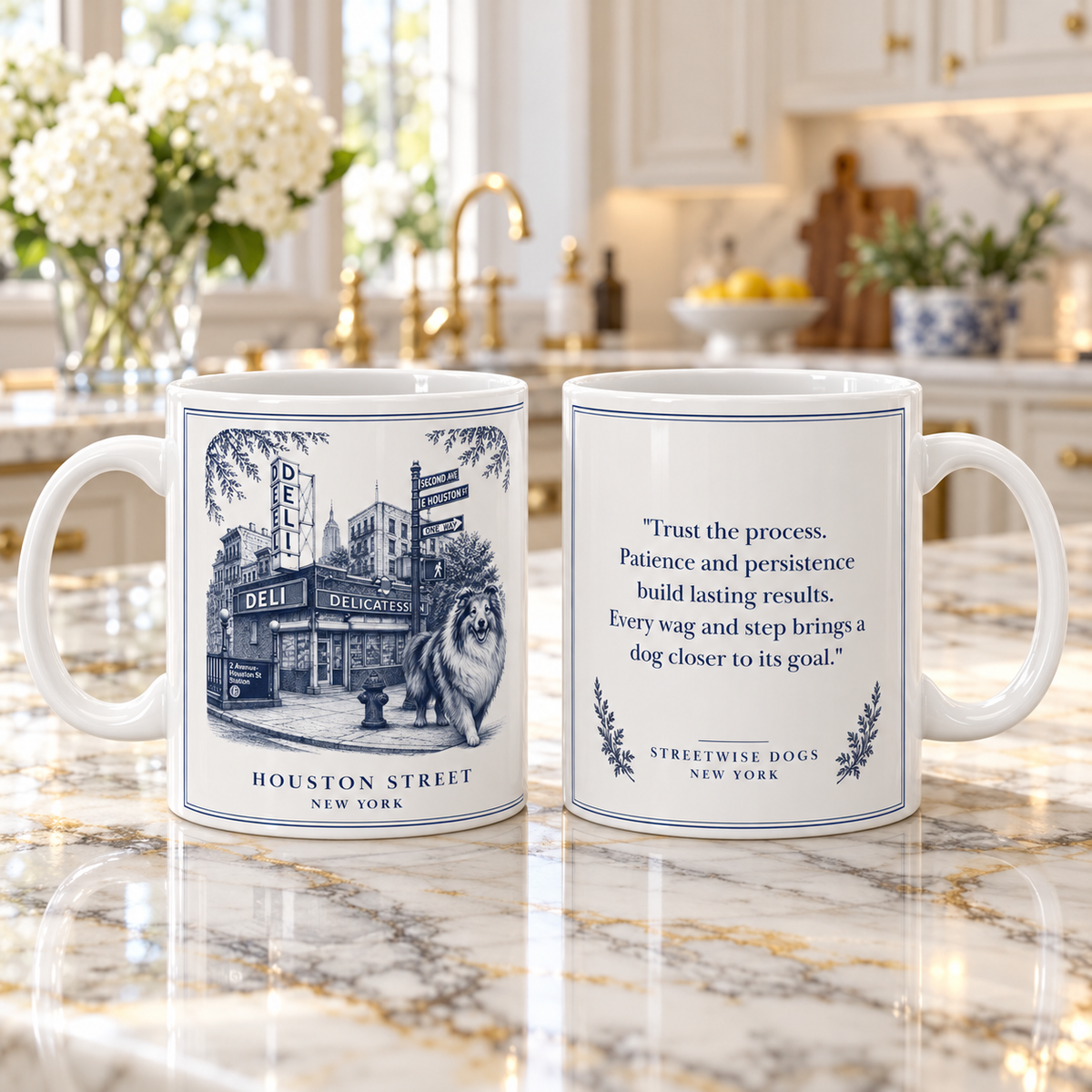 Houston Street New York, Collie: Whimsical Wisdom Mug