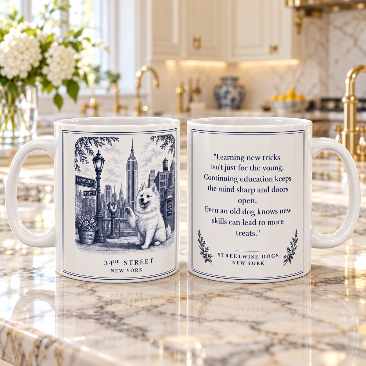34th Street New York, American Eskimo Dog: Whimsical Wisdom Mug
