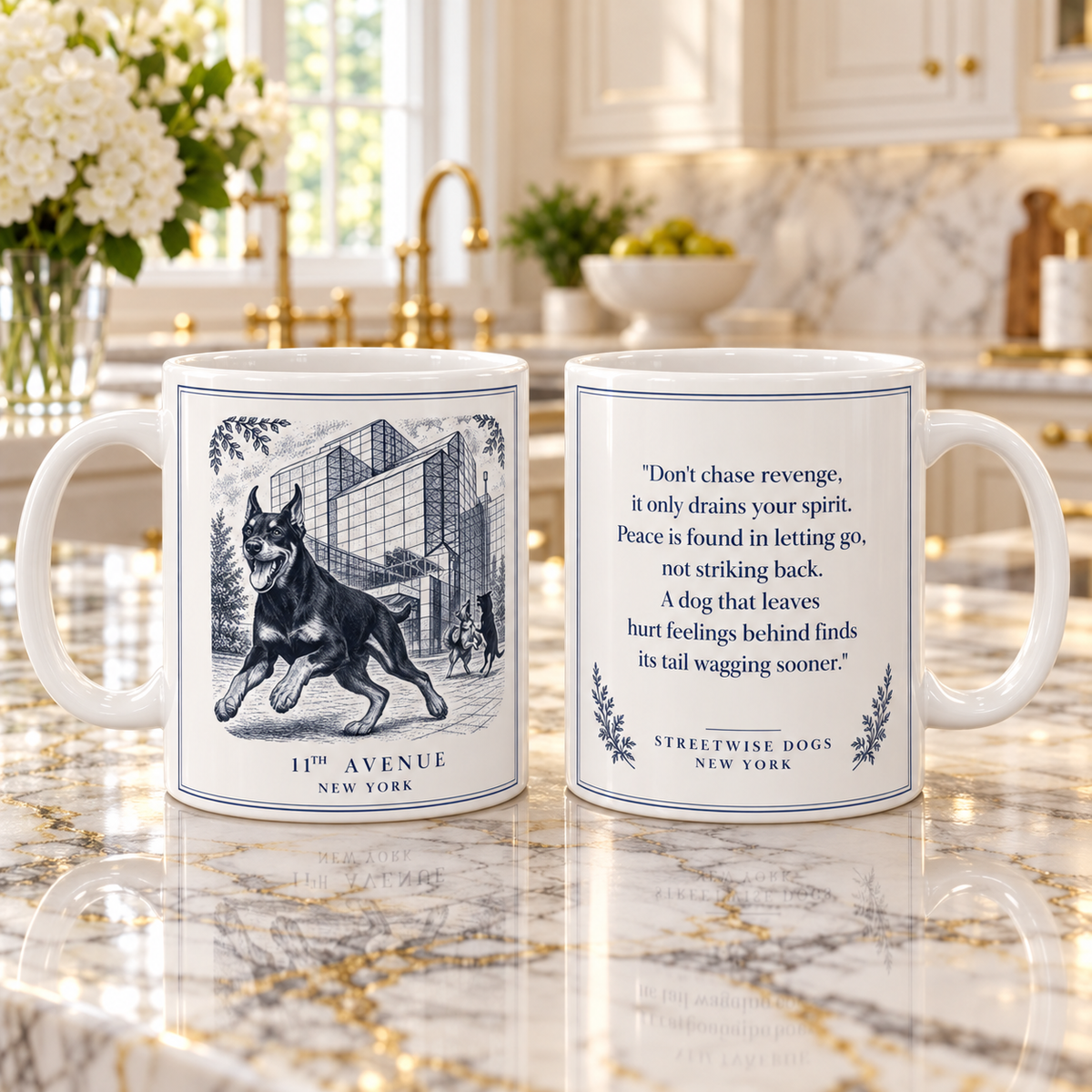 11th Avenue New York, Doberman: Whimsical Wisdom Mug