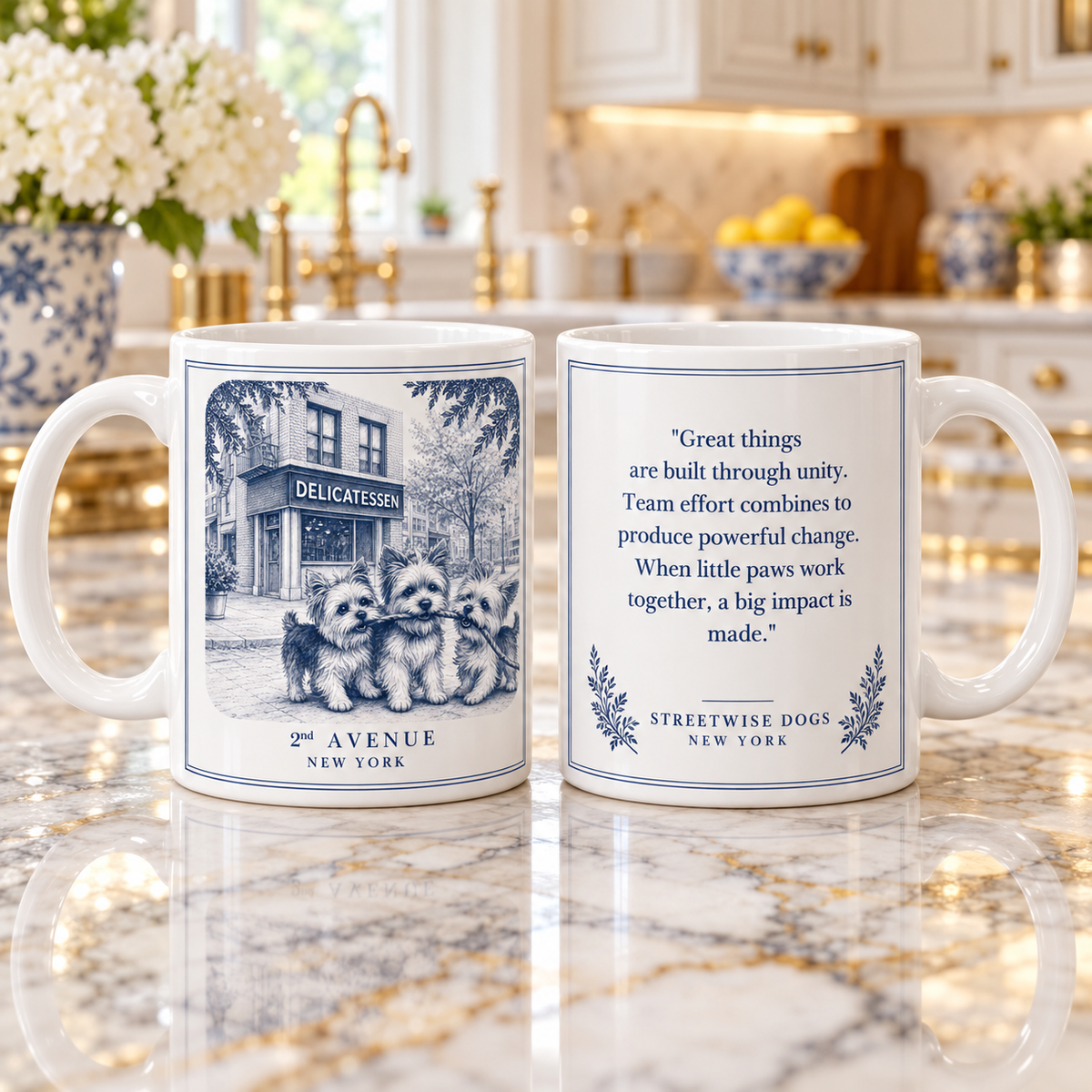 2nd Avenue New York, Yorkshire Terriers: Whimsical Wisdom Mug