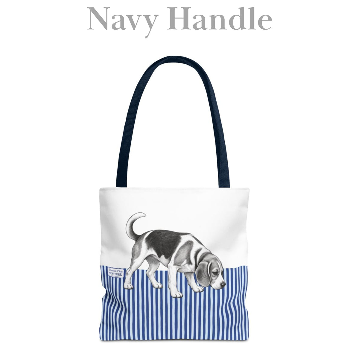 Beagle, Blue Stripe Durable Tote Bag