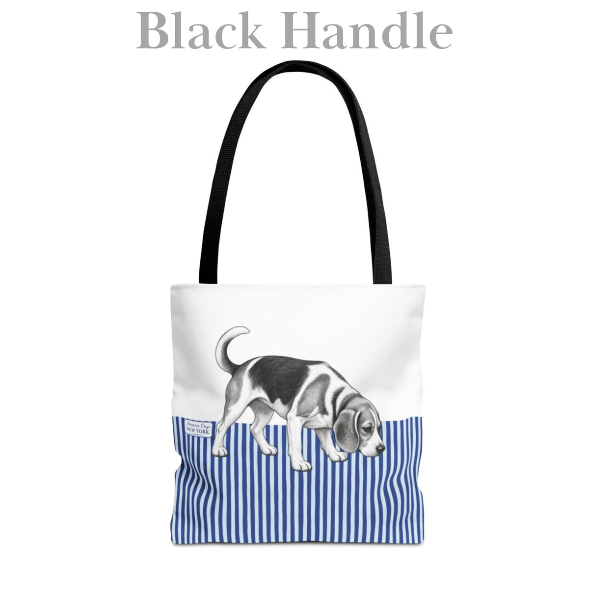Beagle, Blue Stripe Durable Tote Bag