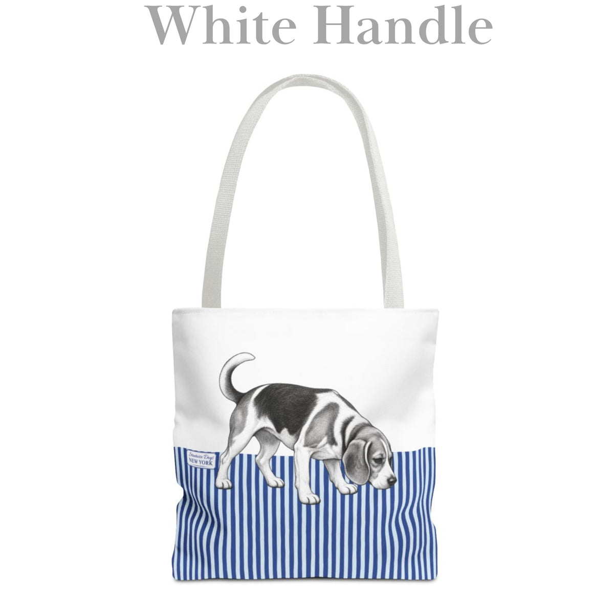 Beagle, Blue Stripe Durable Tote Bag