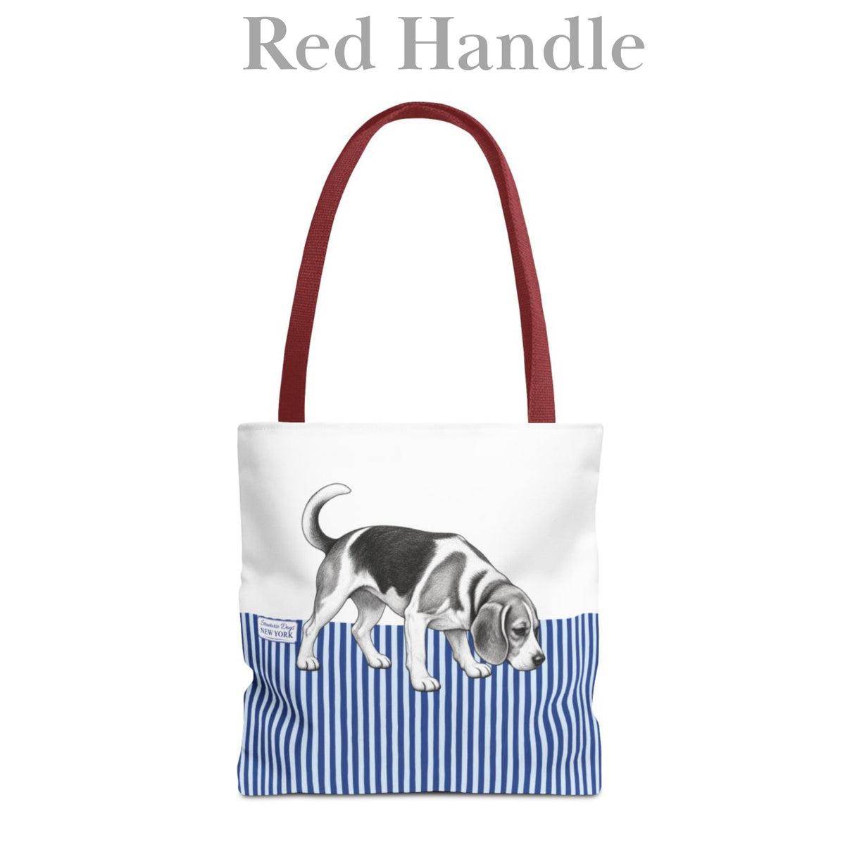 Beagle, Blue Stripe Durable Tote Bag
