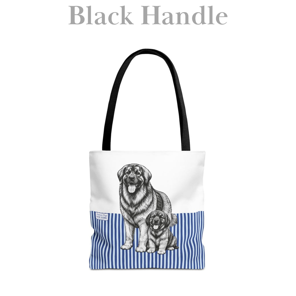 Leonberger, Blue Stripe Durable Tote Bag