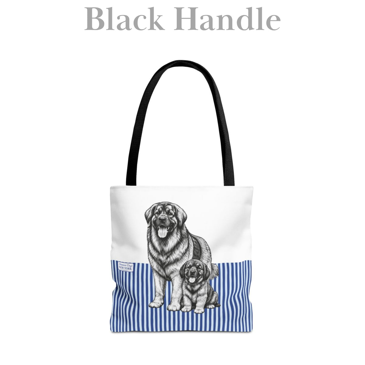 Leonberger, Blue Stripe Durable Tote Bag