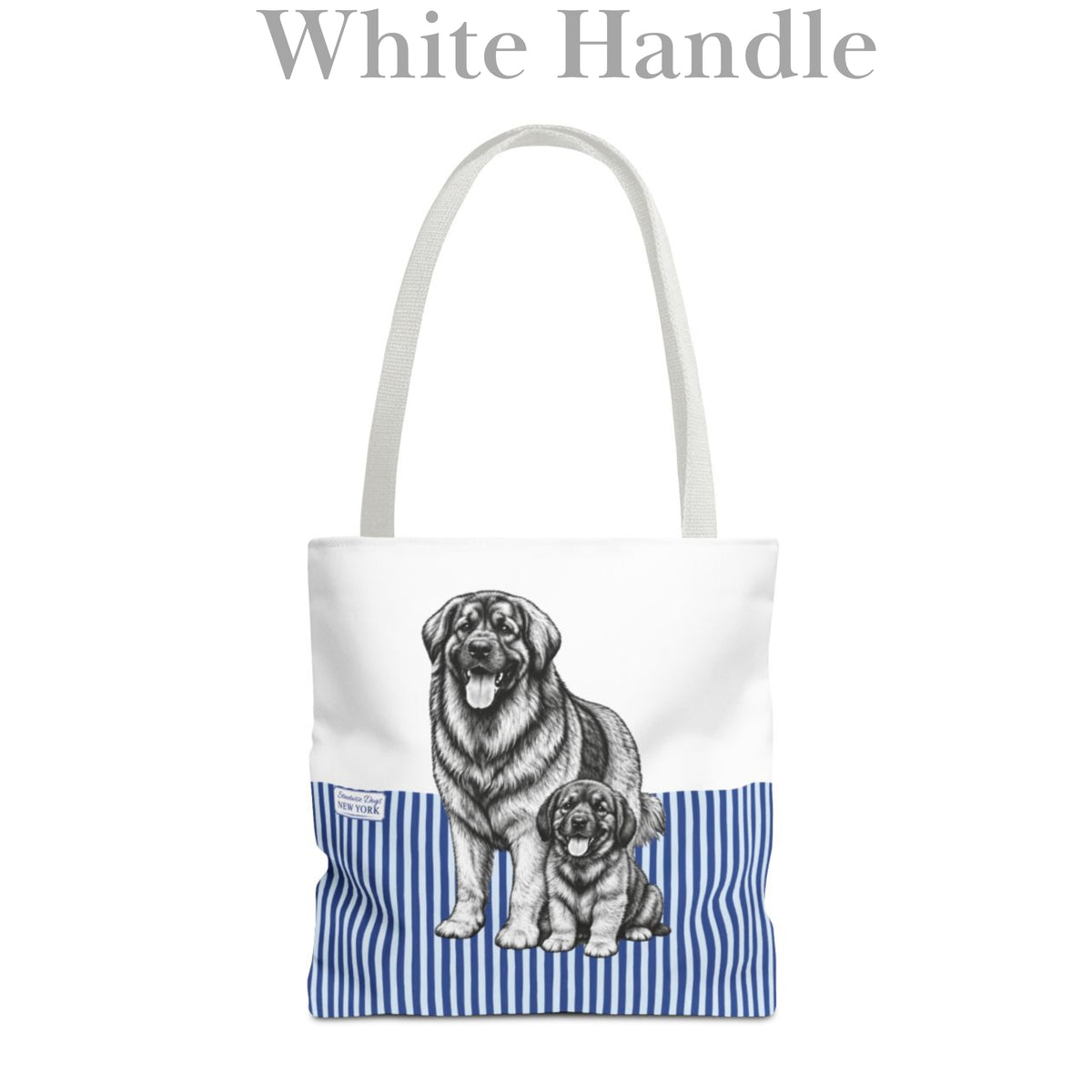 Leonberger, Blue Stripe Durable Tote Bag