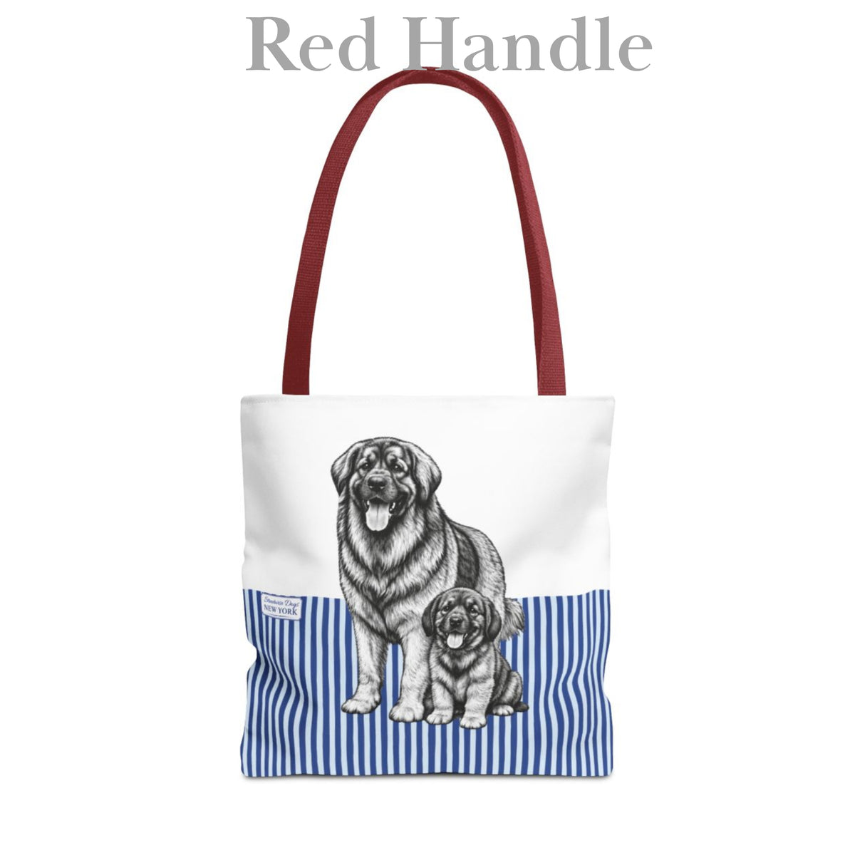 Leonberger, Blue Stripe Durable Tote Bag