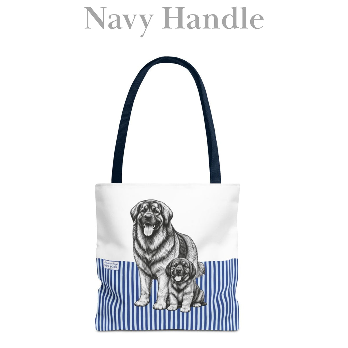 Leonberger, Blue Stripe Durable Tote Bag
