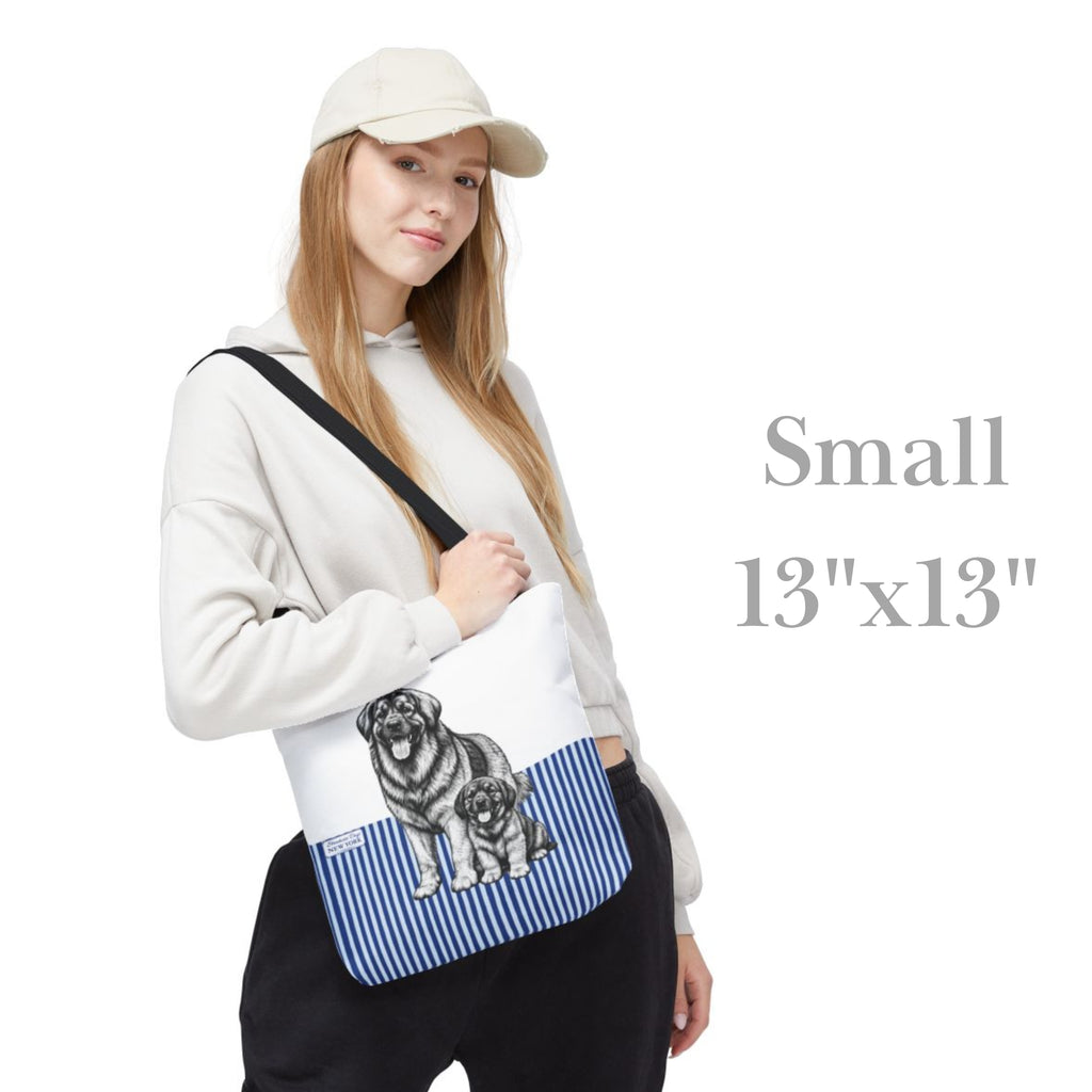 Leonberger, Blue Stripe Durable Tote Bag