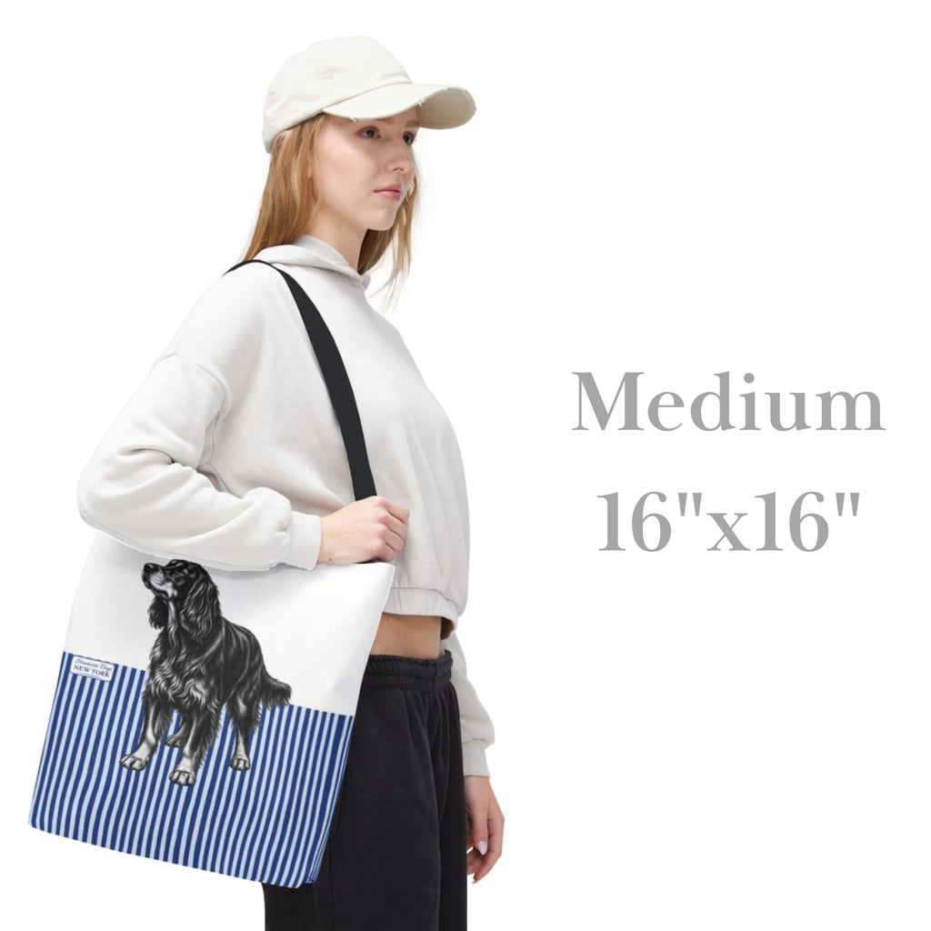 Gordon Setter, Blue Stripe Durable Tote Bag