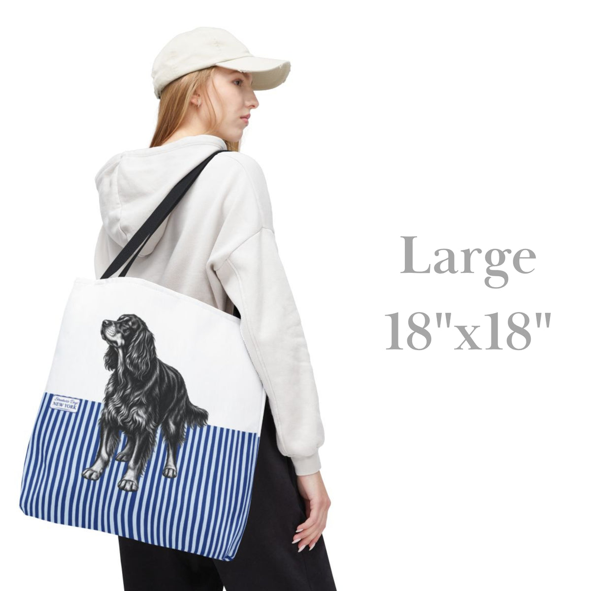 Gordon Setter, Blue Stripe Durable Tote Bag