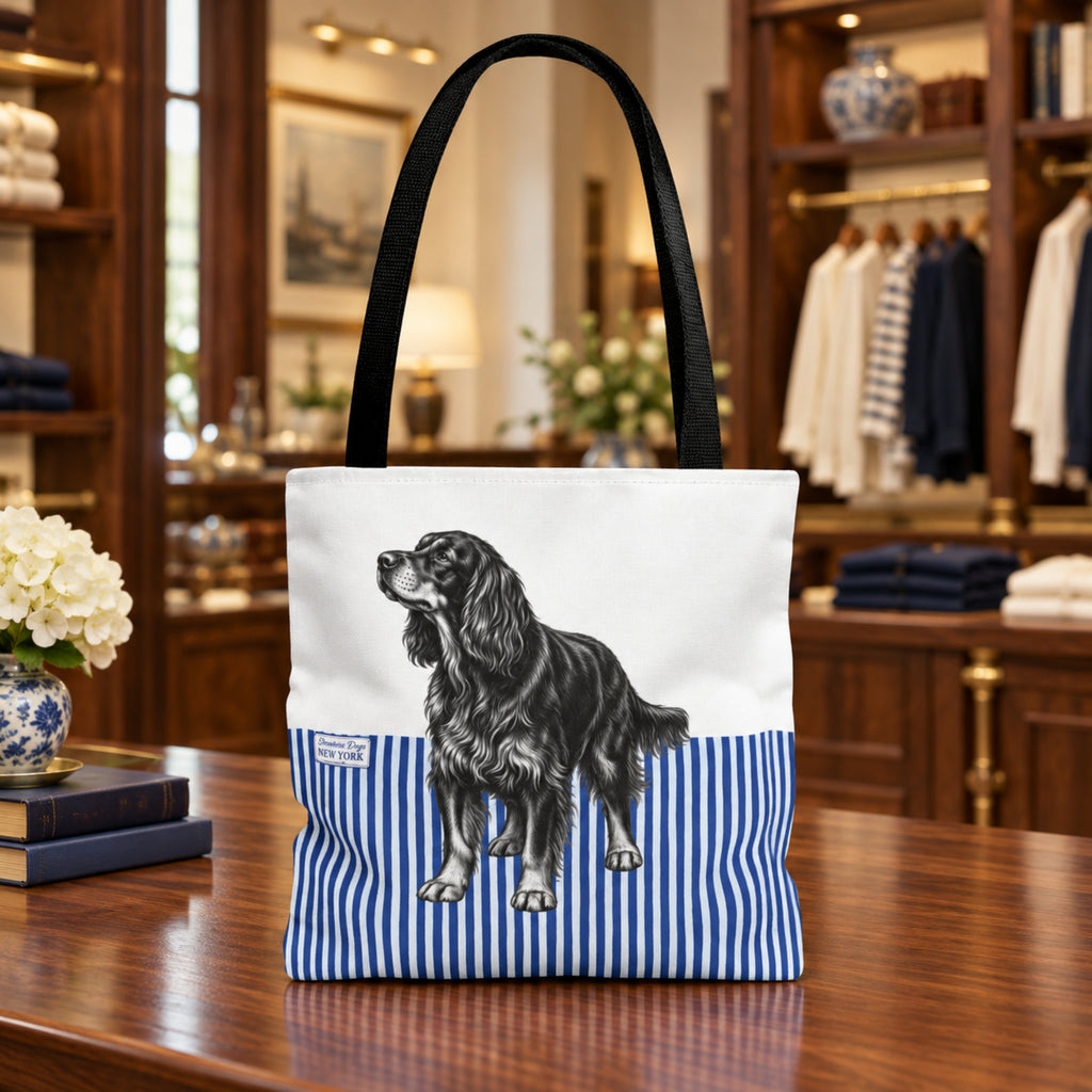 Gordon Setter, Blue Stripe Durable Tote Bag