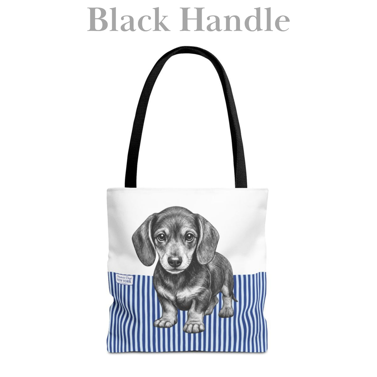 Dachshund, Blue Stripe Durable Tote Bag