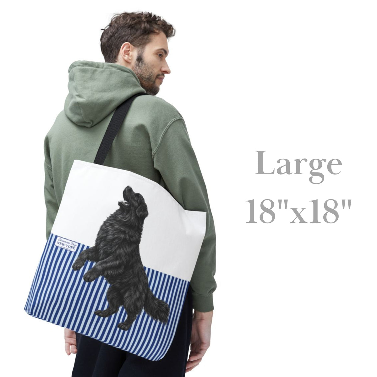 Newfoundland, Blue Stripe Durable Tote Bag