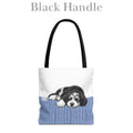 Bernedoodle, Blue Stripe Durable Tote Bag
