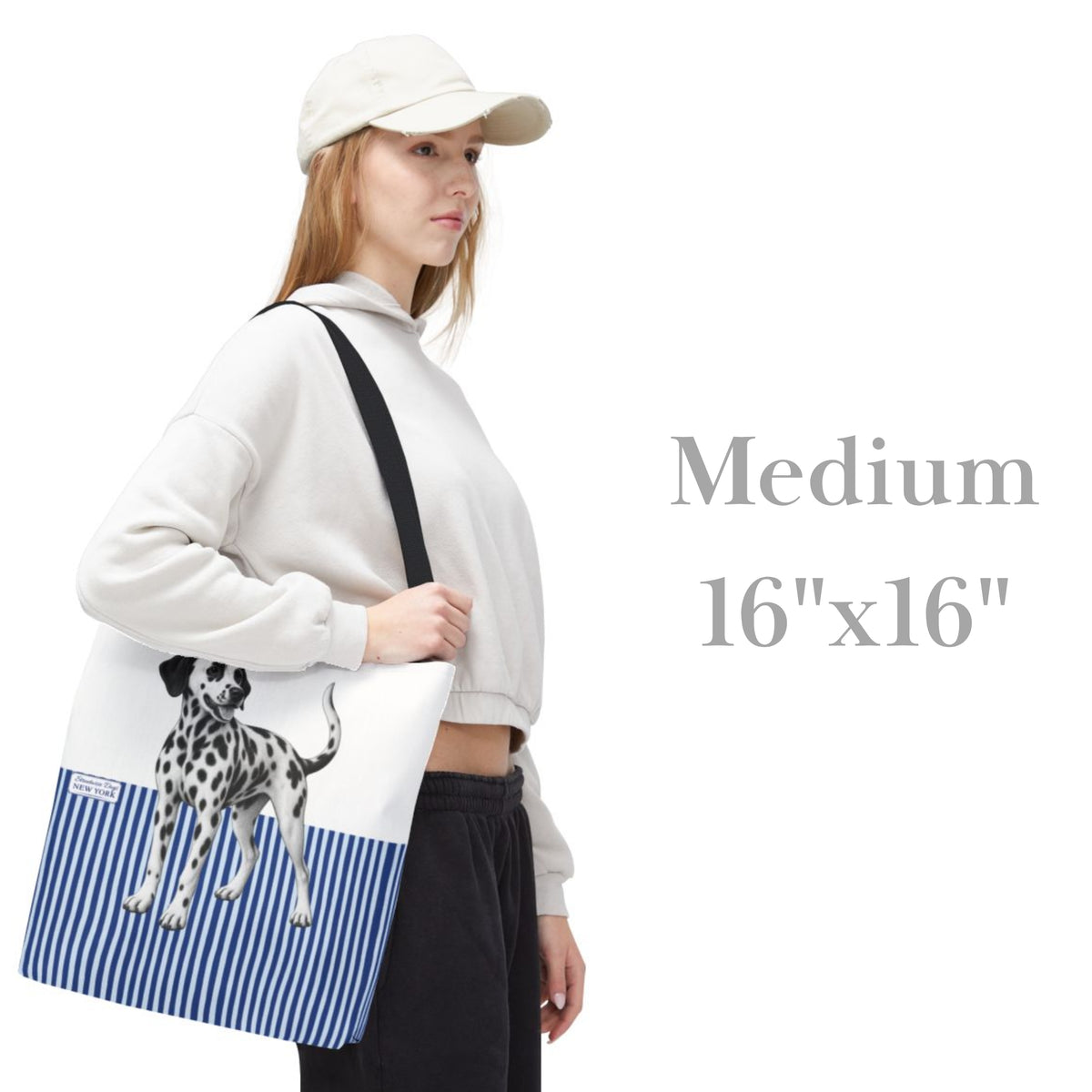 Dalmatian, Blue Stripe Durable Tote Bag