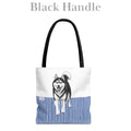 Siberian Husky, Blue Stripe Durable Tote Bag