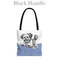 Havanese, Blue Stripe Durable Tote Bag