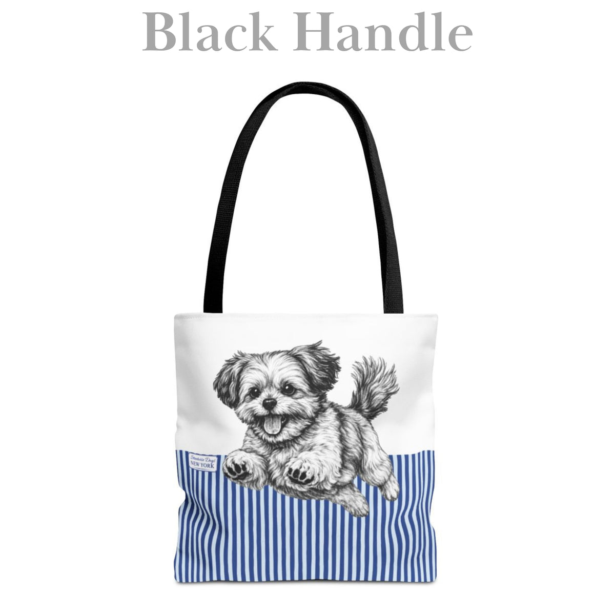 Havanese, Blue Stripe Durable Tote Bag