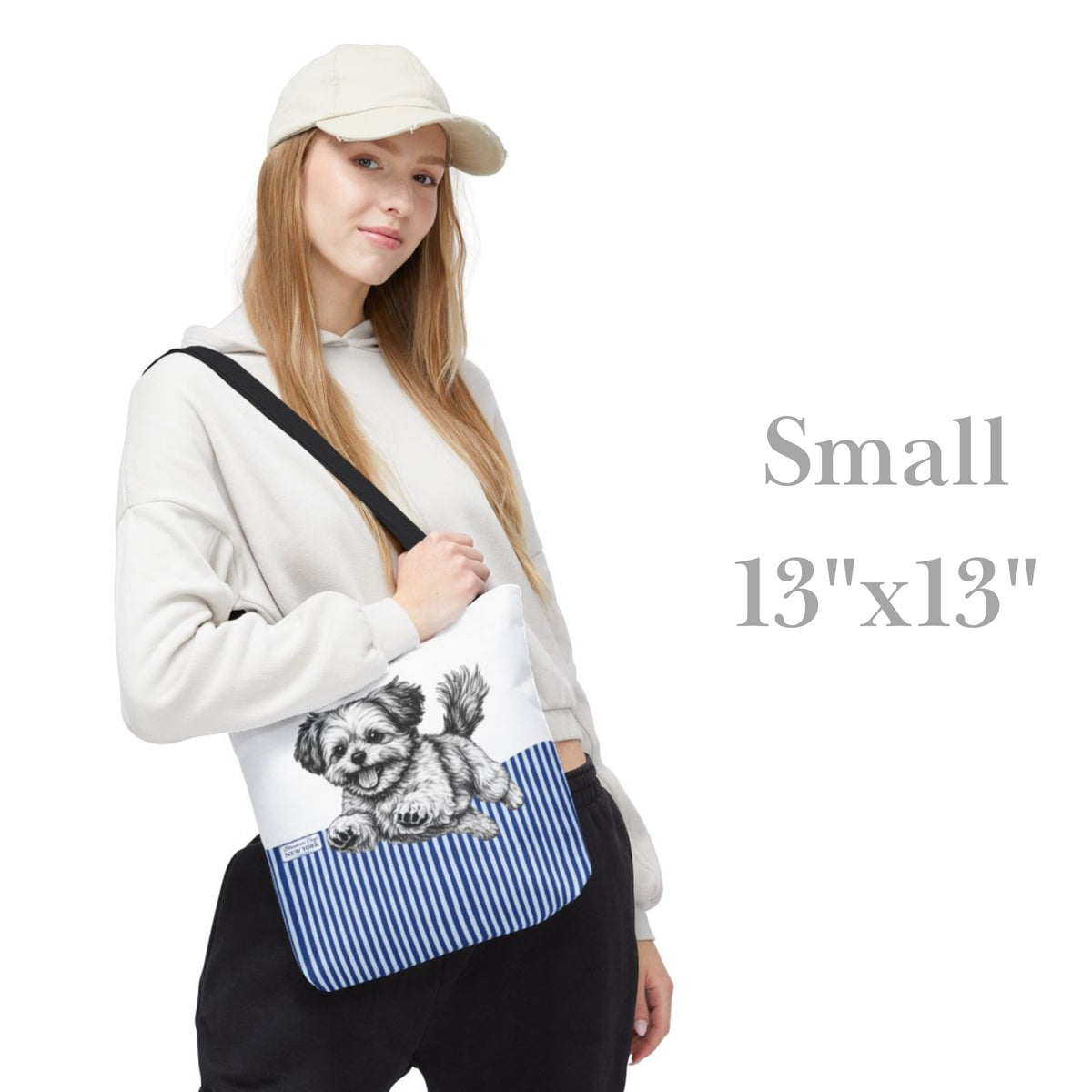 Havanese, Blue Stripe Durable Tote Bag