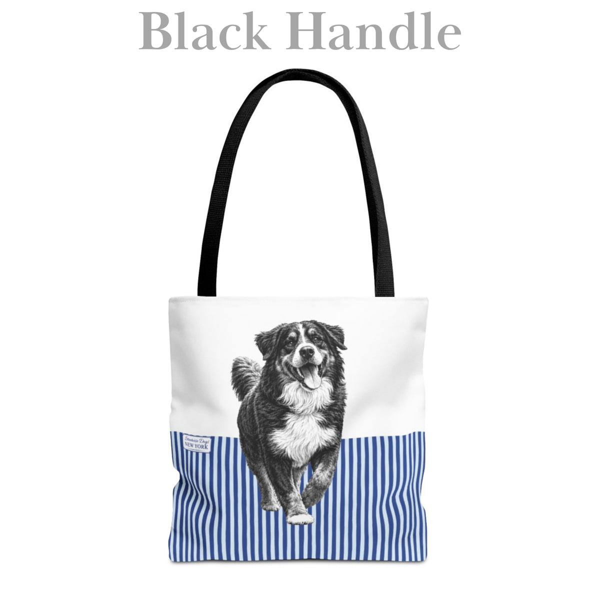 Bernese, Blue Stripe Durable Tote Bag