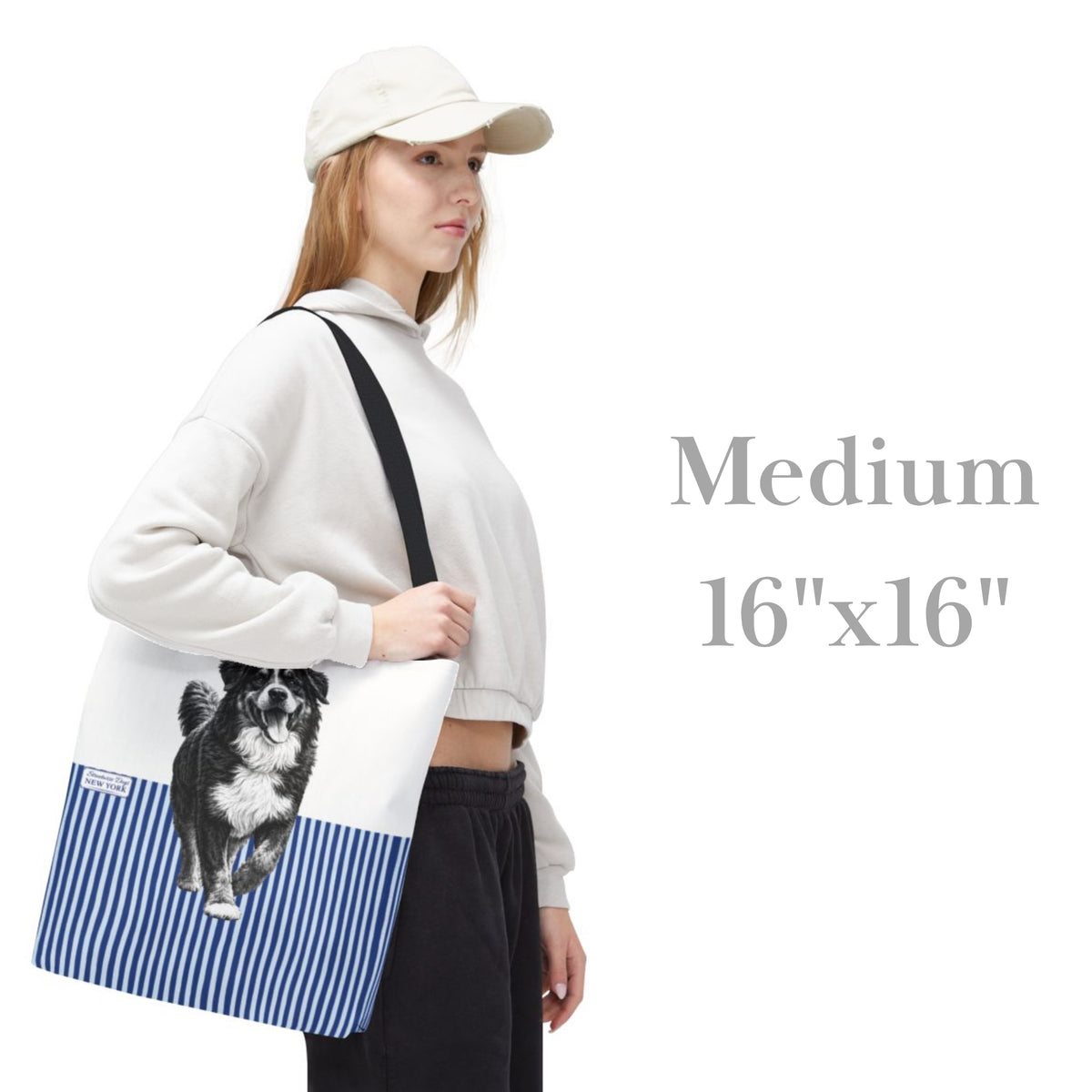 Bernese, Blue Stripe Durable Tote Bag