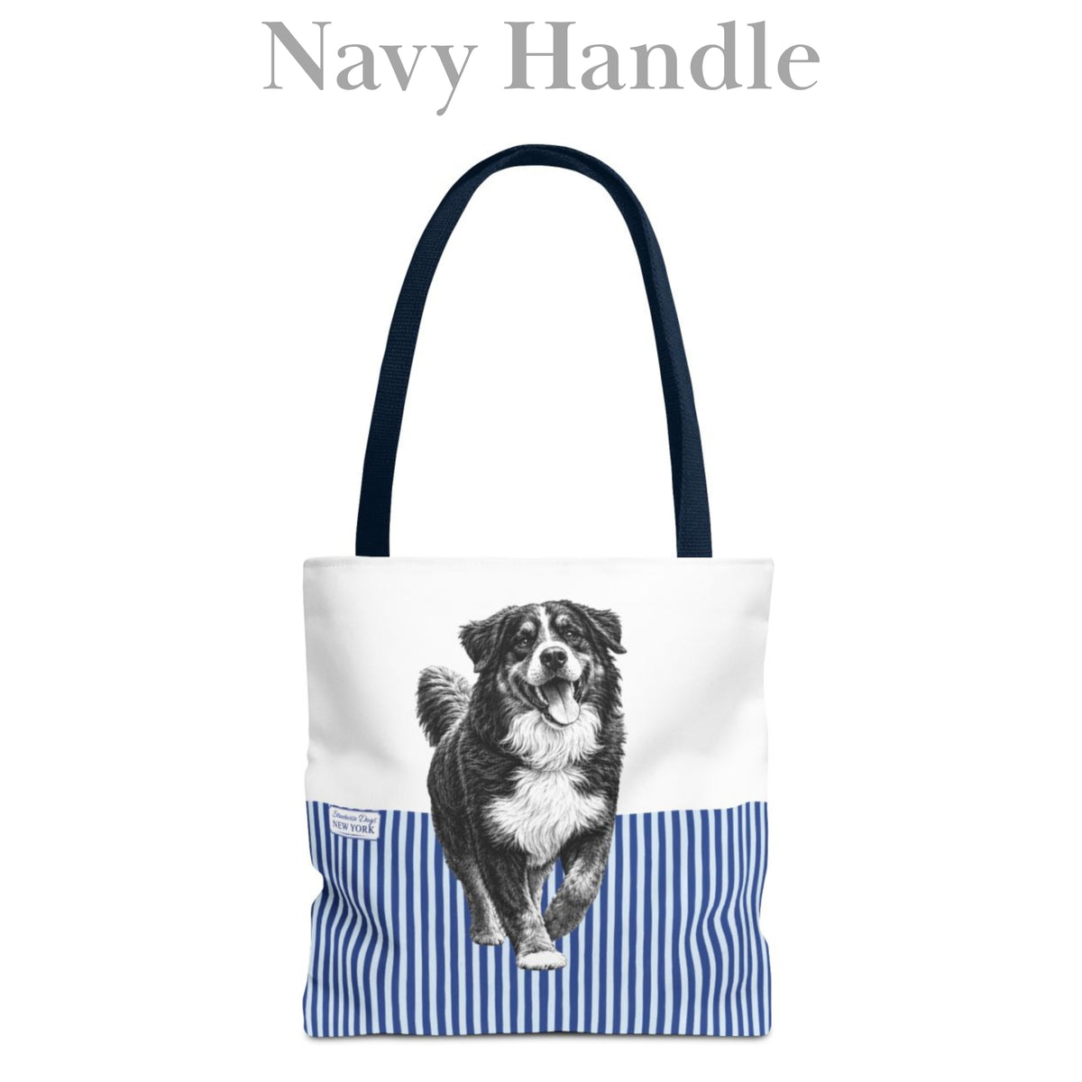 Bernese, Blue Stripe Durable Tote Bag