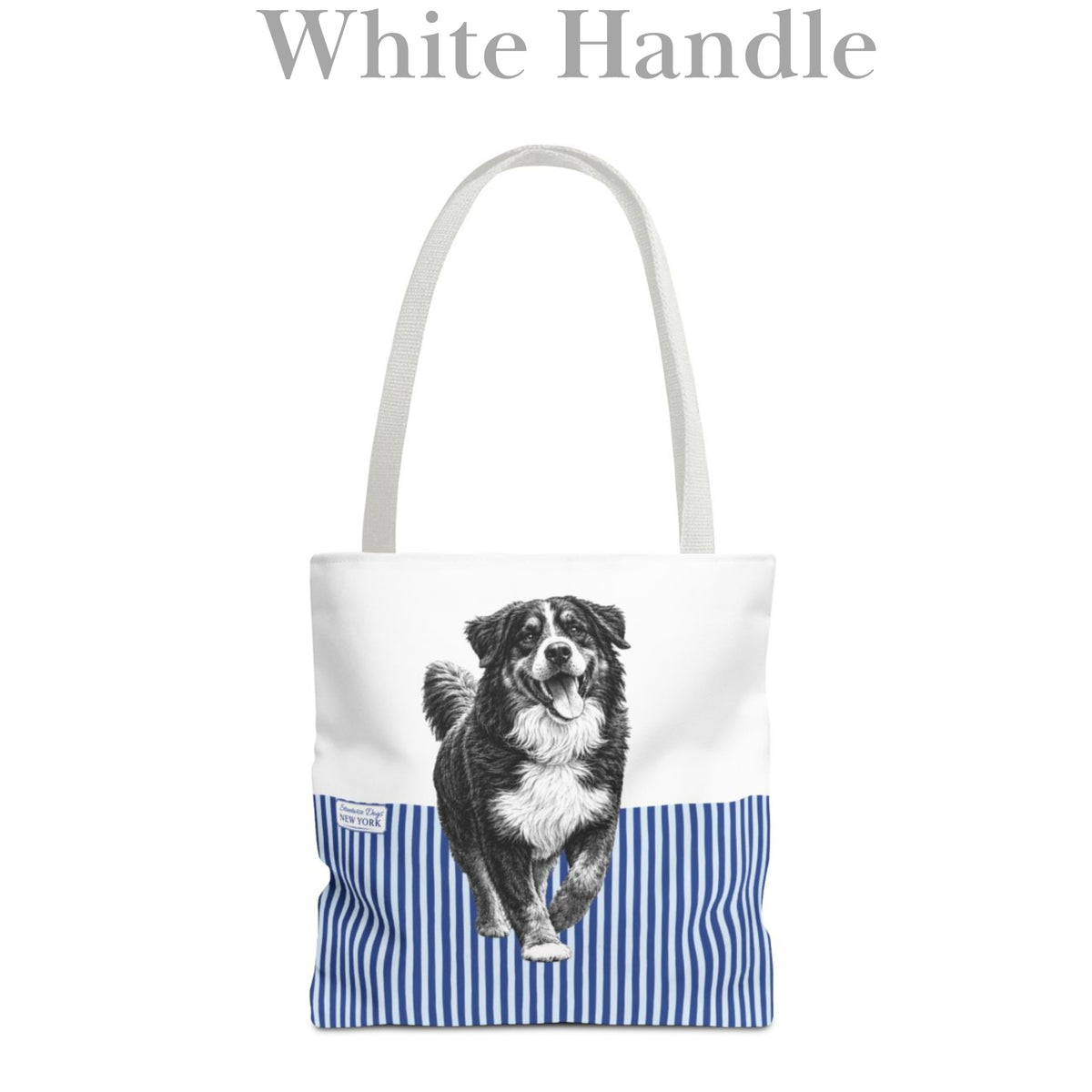 Bernese, Blue Stripe Durable Tote Bag