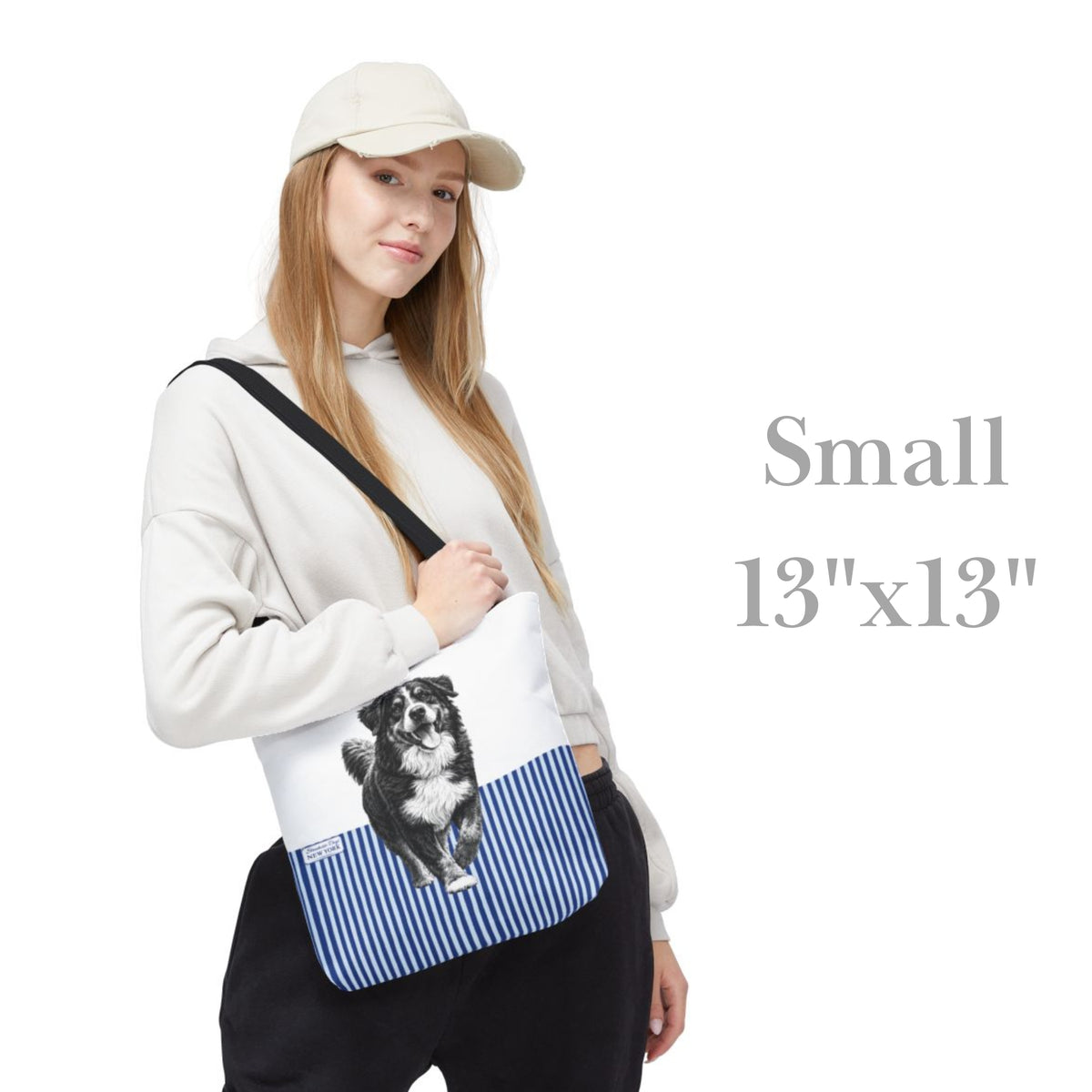 Bernese, Blue Stripe Durable Tote Bag