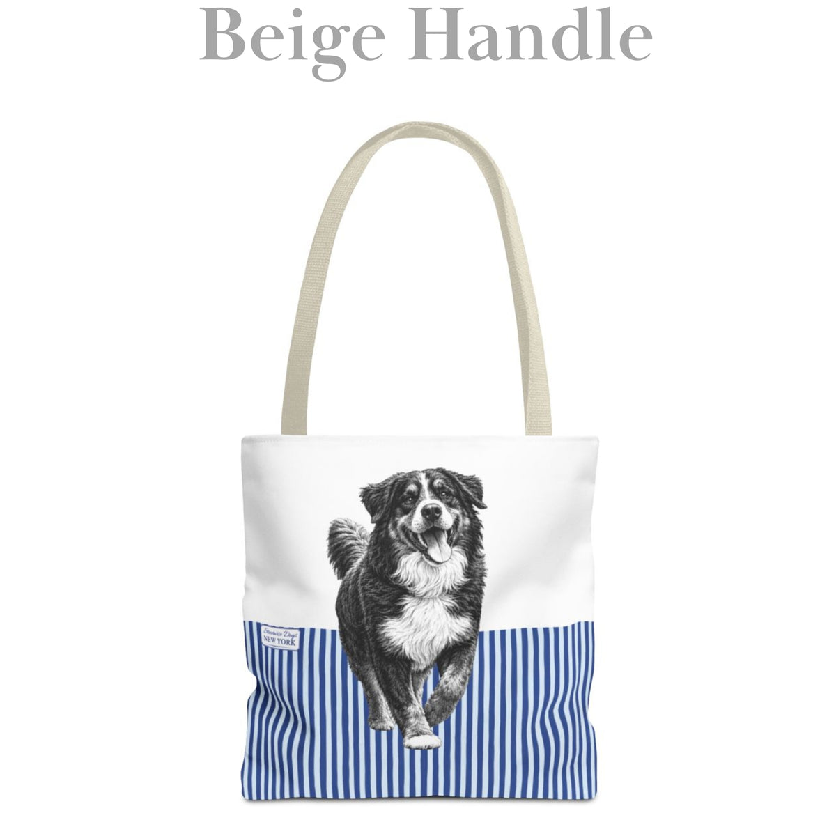 Bernese, Blue Stripe Durable Tote Bag