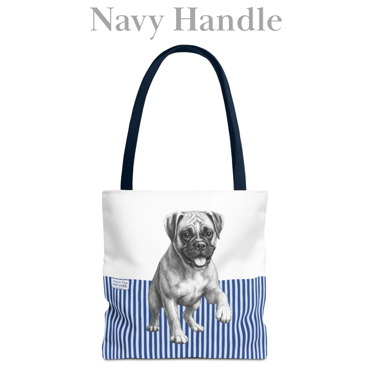 Boxer, Blue Stripe Durable Tote Bag