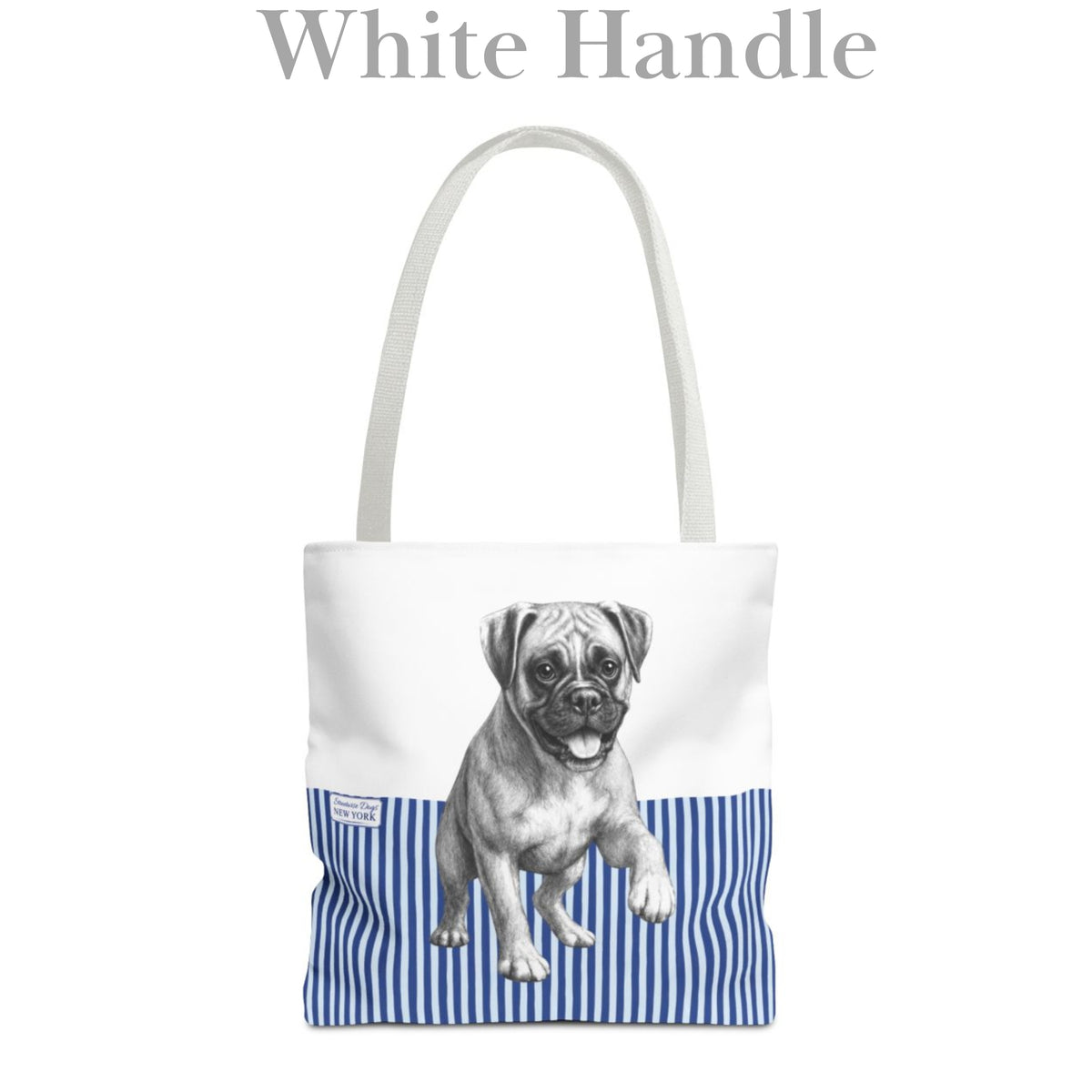 Boxer, Blue Stripe Durable Tote Bag