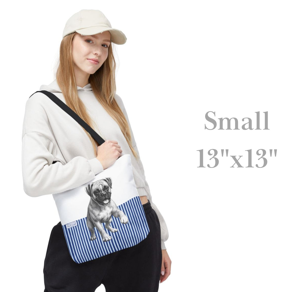 Boxer, Blue Stripe Durable Tote Bag