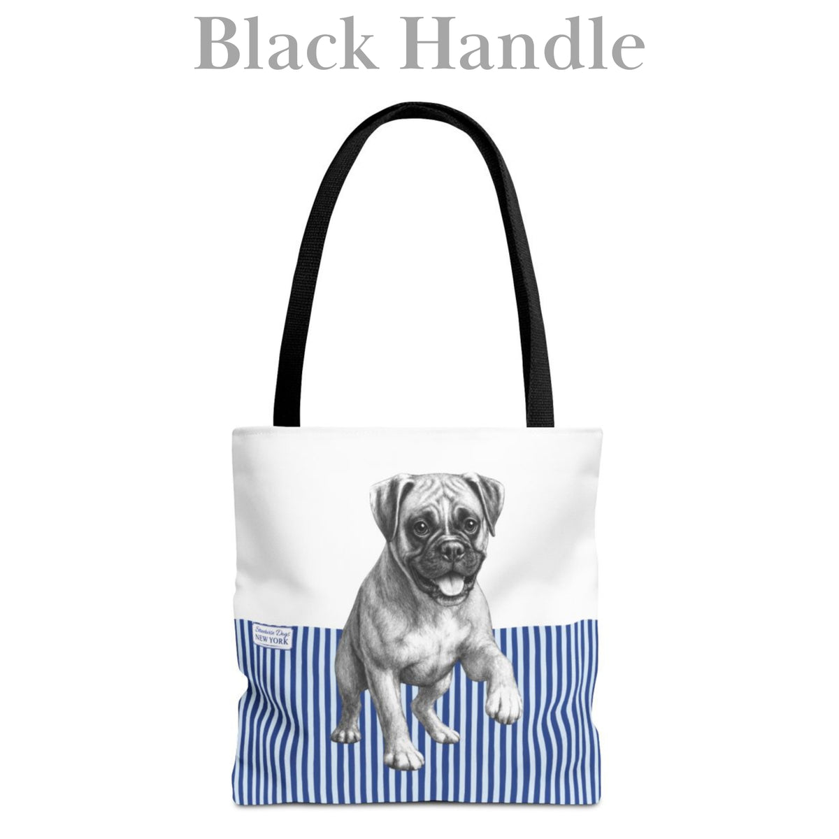 Boxer, Blue Stripe Durable Tote Bag