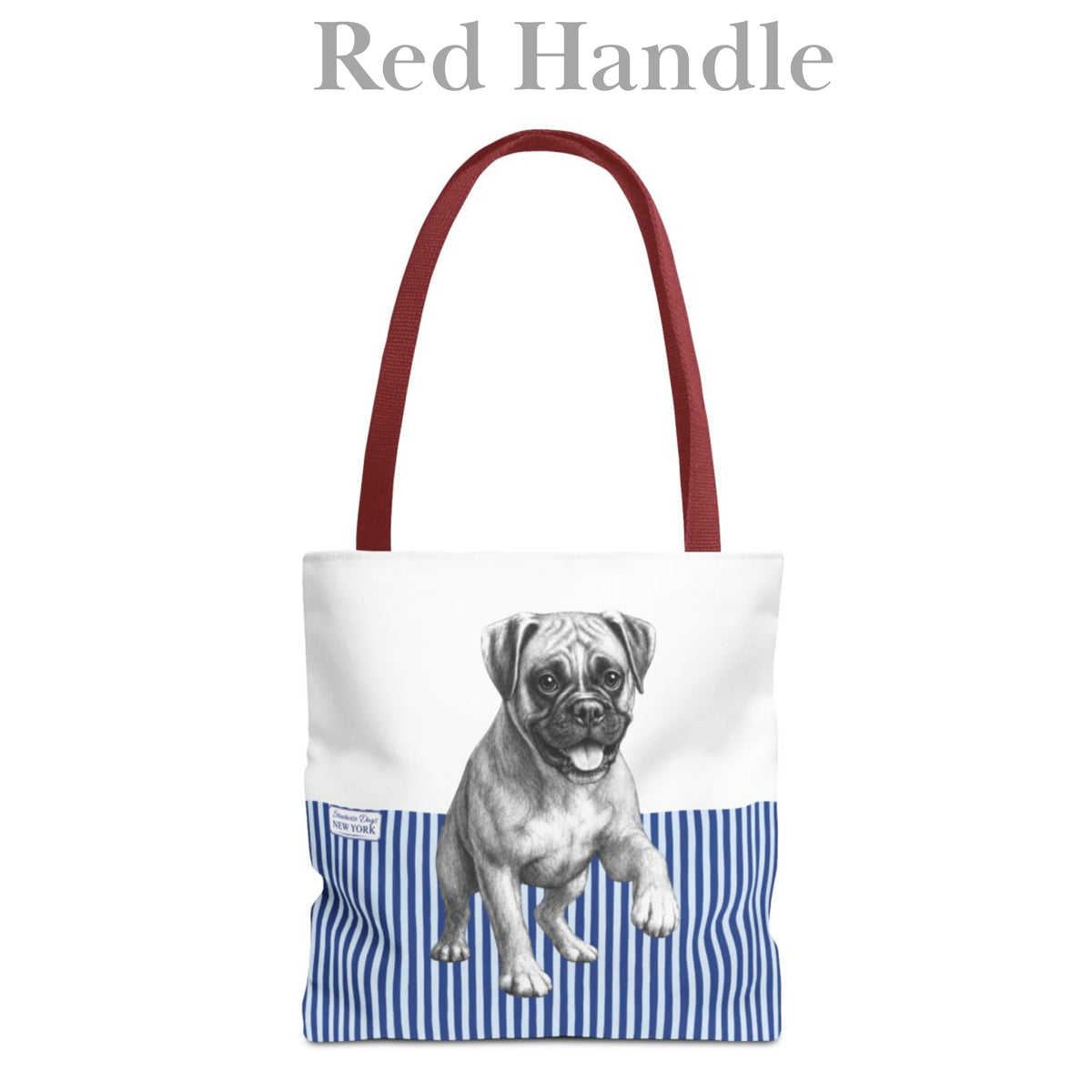 Boxer, Blue Stripe Durable Tote Bag