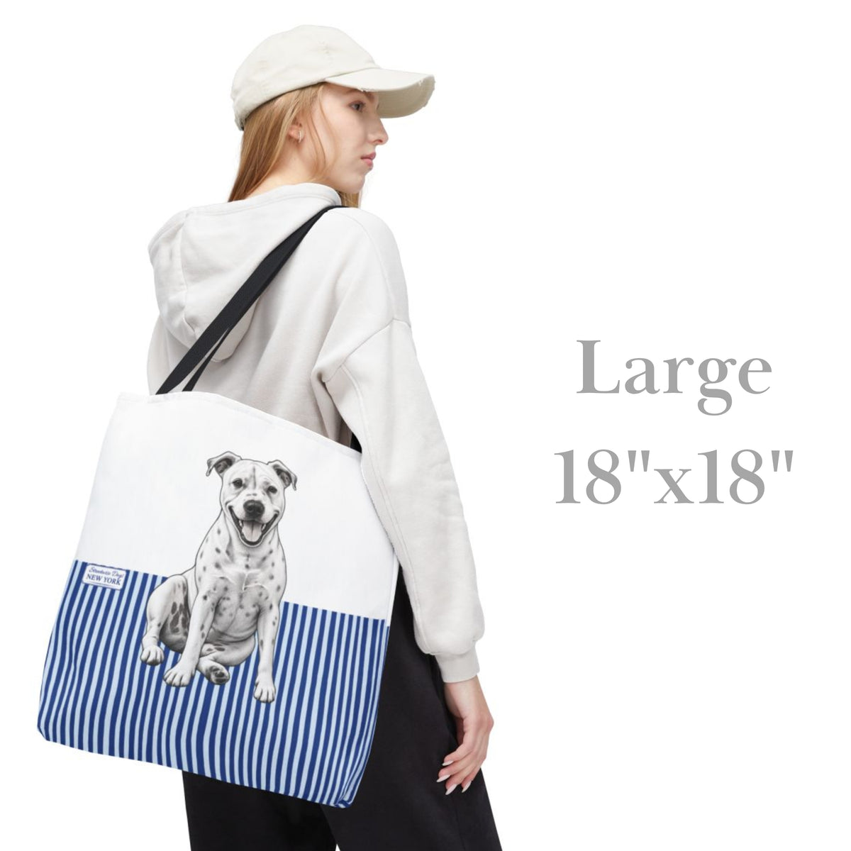 American Staffordshire Terrier, Blue Stripe Durable Tote Bag