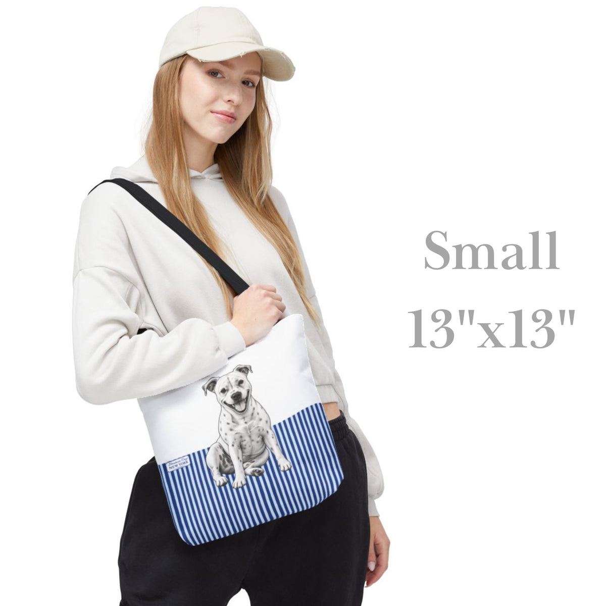 American Staffordshire Terrier, Blue Stripe Durable Tote Bag