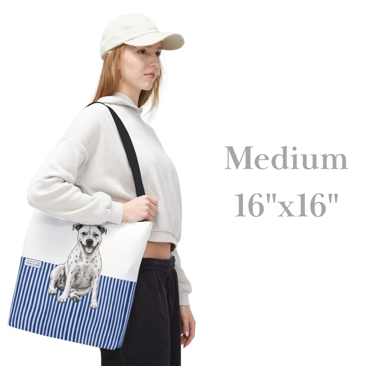 American Staffordshire Terrier, Blue Stripe Durable Tote Bag