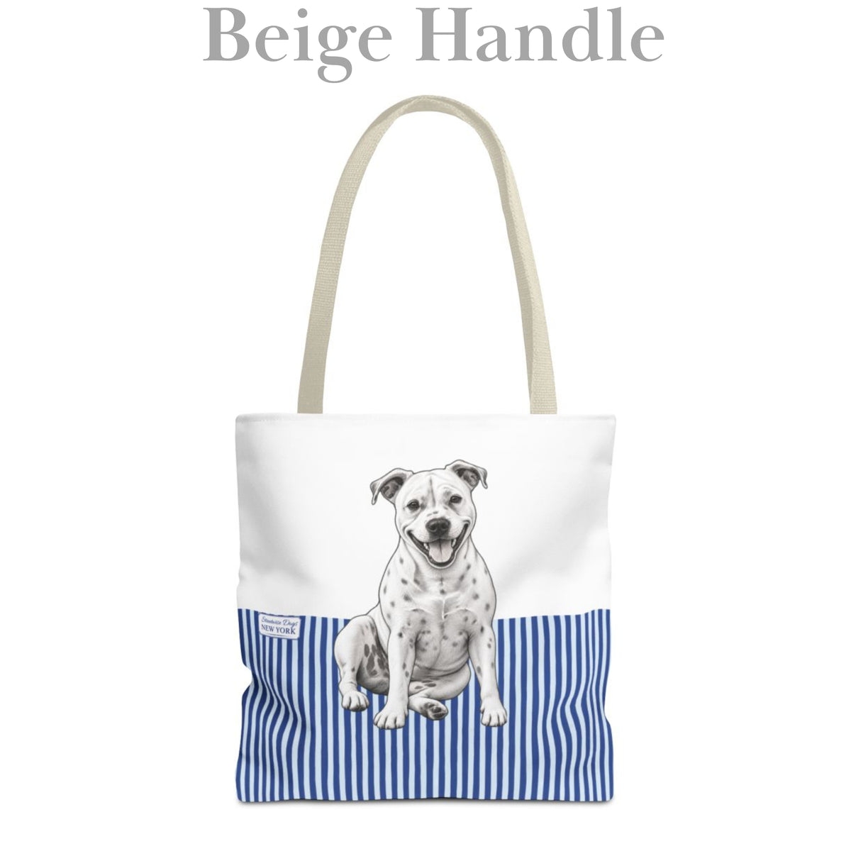 American Staffordshire Terrier, Blue Stripe Durable Tote Bag